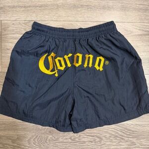 Corona Extra Swim Trunks Mens Size M Navy Blue Nylon Back Logo Shorts Boardshort